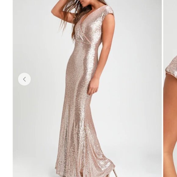 Lulus Always Remember Us Matte Gold Sequin Maxi Dress Size Small - Picture 2 of 10